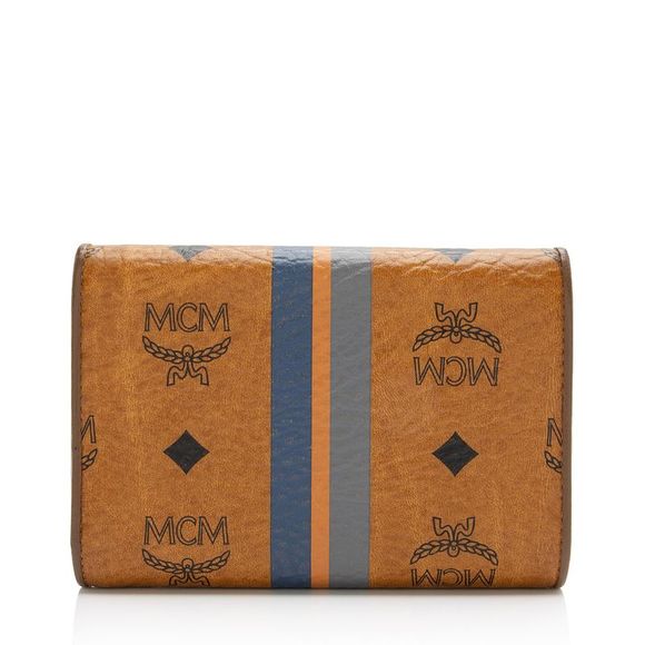MCM Vintage Visetos Stripe Tri-Fold Wallet - Picture 3 of 14